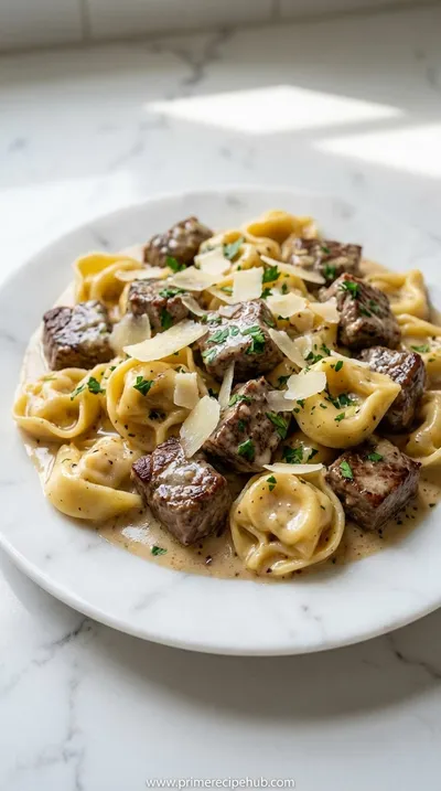 Garlic Steak Tortellini Recipe