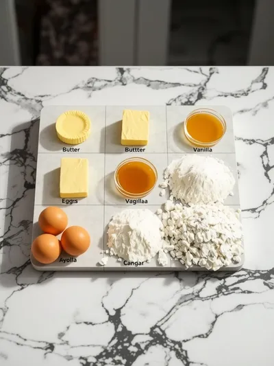 Grandmother's Pound Cake - ingredients preparation