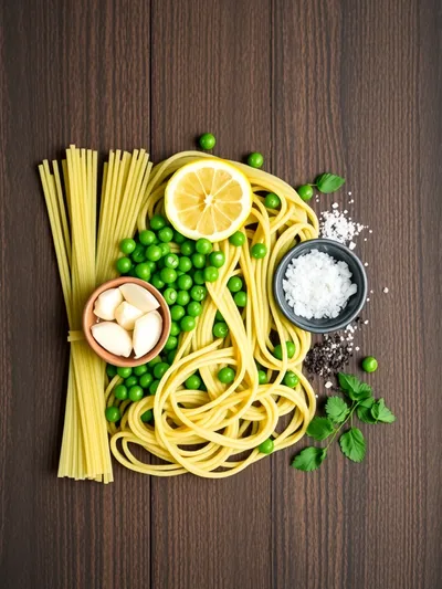 Green Pea Pasta Recipe - ingredients preparation
