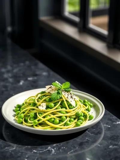 Green Pea Pasta Recipe - cooking process