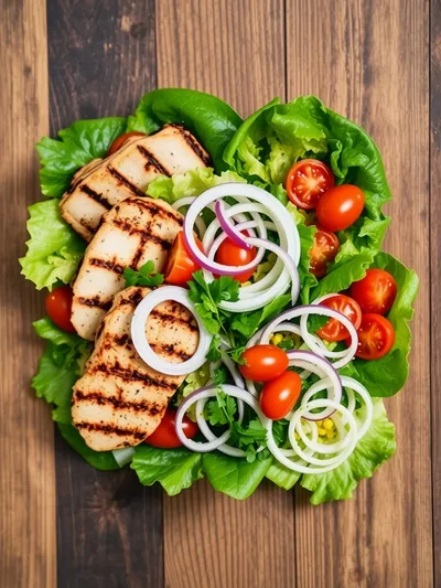 Grilled Chicken Salad with Sweet Onion Dressing - ingredients preparation