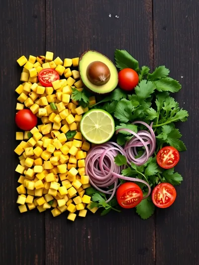 Grilled Corn Salad - ingredients preparation