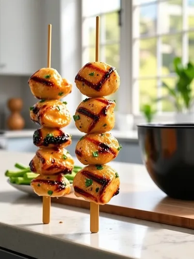 Grilled Ranch Garlic Parmesan Chicken Skewers
