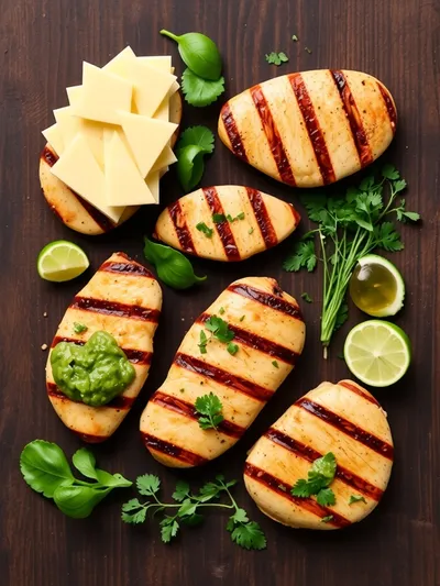 Grilled Salsa Verde Pepper Jack Chicken - ingredients preparation