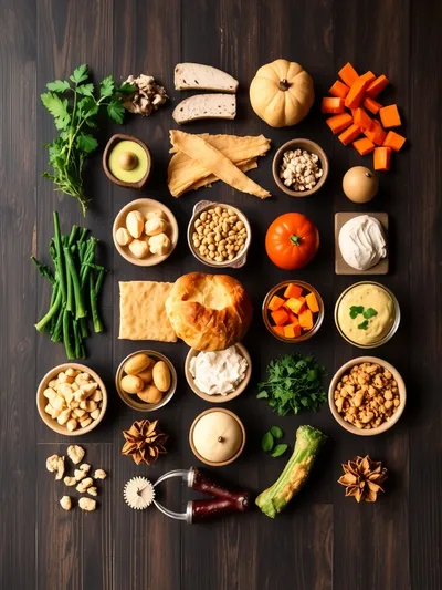 Healthy Chicken Pot Pie Soup - ingredients preparation