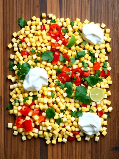 Healthy Street Corn Salad with Greek Yogurt - ingredients preparation