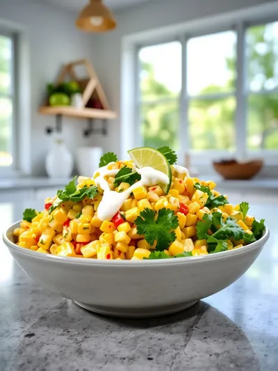 Healthy Street Corn Salad with Greek Yogurt