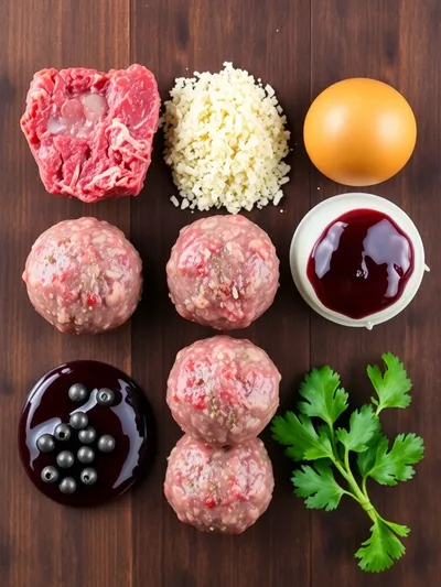 Holiday Meatballs in Grape Jelly Sauce - ingredients preparation