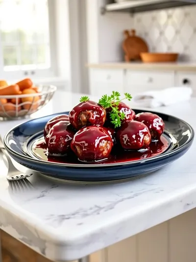 Holiday Meatballs in Grape Jelly Sauce - ready to serve