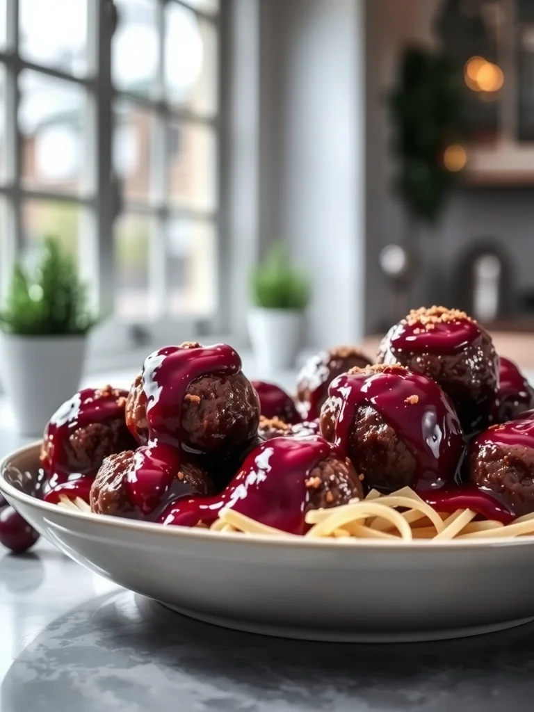 Holiday Meatballs in Grape Jelly Sauce