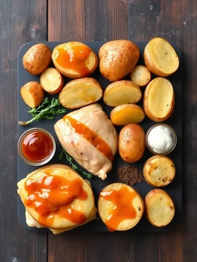 Honey BBQ Chicken Potatoes – Easy Healthy Dinner - ingredients preparation