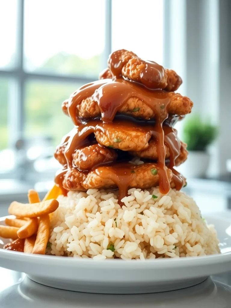 Honey Garlic Chicken Bites with Rice