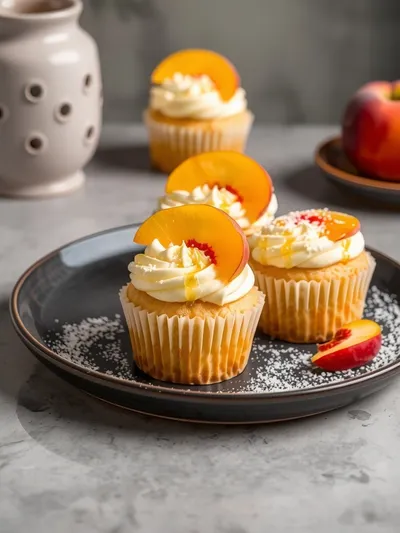 Honey Peach Cream Cheese Cupcakes Recipe - ready to serve
