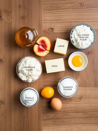Honey Peach Cream Cheese Cupcakes Recipe - ingredients preparation
