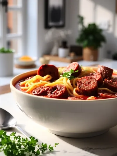 Italian Beef Sausage Pasta Soup