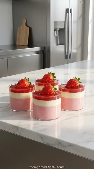 Layered Strawberry Yogurt Mousse Cups