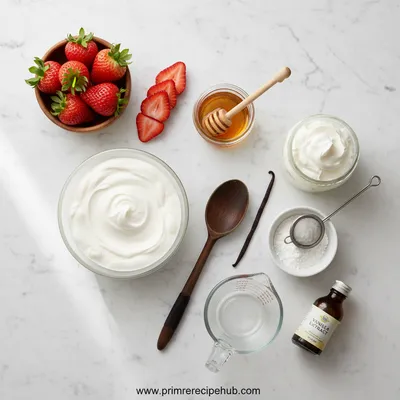 Layered Strawberry Yogurt Mousse Cups - ingredients preparation