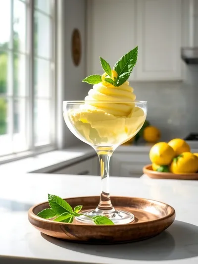 Lemon Basil Sorbet – Refreshing Summer Treat
