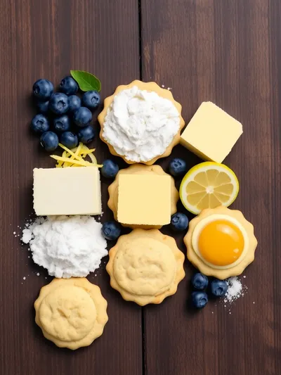 Lemon Blueberry Cheesecake Cookies - ingredients preparation