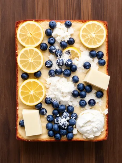 Lemon Blueberry Sheet Cake Recipe - ingredients preparation