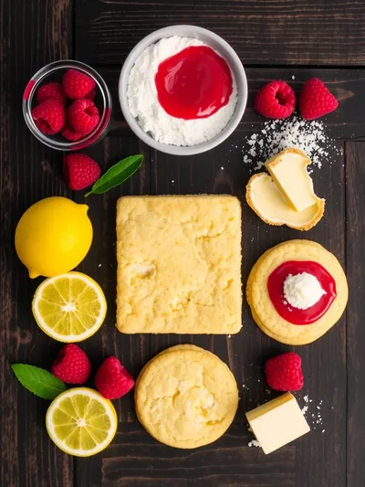 Lemon Cookies with Raspberry Curd - ingredients preparation