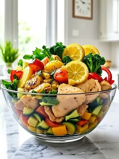 Lemon Garlic Chicken Meal Prep Bowls