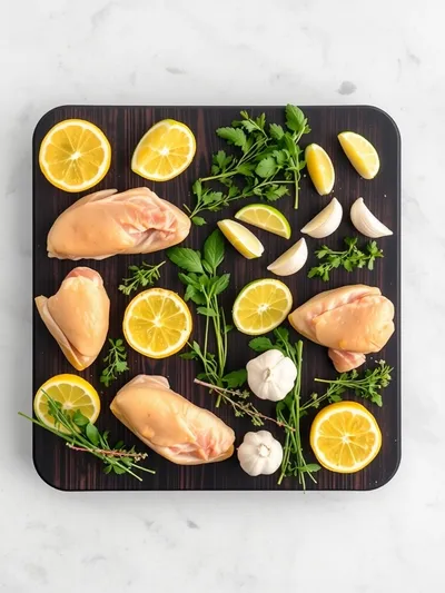 Lemon Garlic Chicken Meal Prep - Easy Healthy Recipe - ingredients preparation