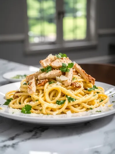 Lemon Parmesan Chicken Pasta Salad - cooking process
