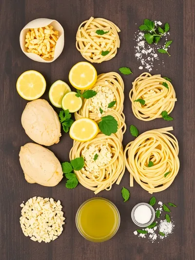 Lemon Parmesan Chicken Pasta Salad - ingredients preparation