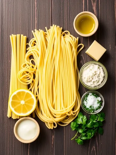 Lemon Pasta (Pasta al Limone) - ingredients preparation