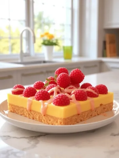 Lemon Raspberry Bars - cooking process