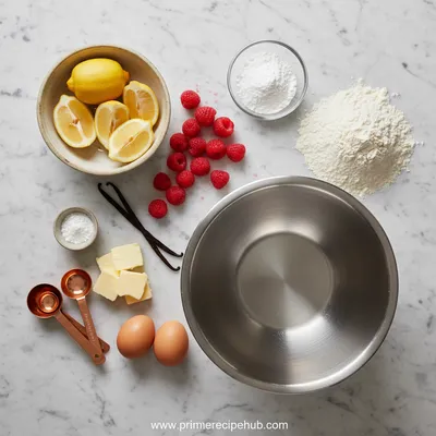 Lemon Raspberry Cookies - ingredients preparation