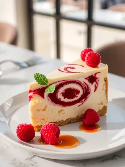 Lemon Raspberry Swirl Cheesecake - cooking process