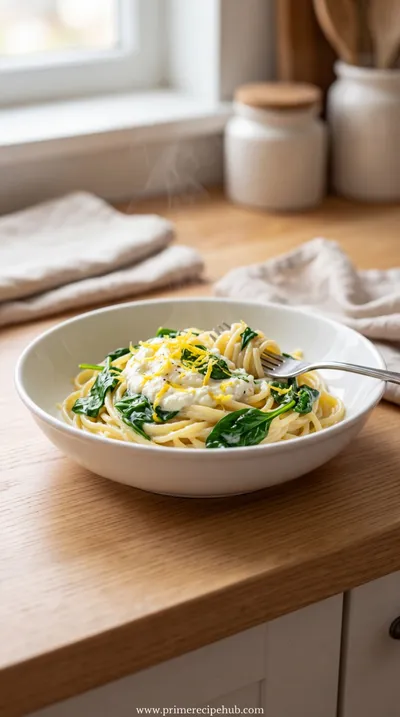 Lemon Ricotta Pasta with Spinach – Easy Recipe