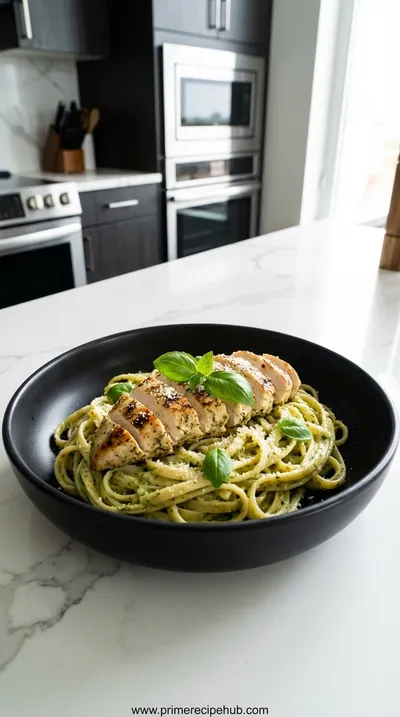 Light Pesto Pasta with Chicken