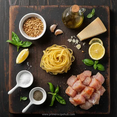 Light Pesto Pasta with Chicken - cooking process