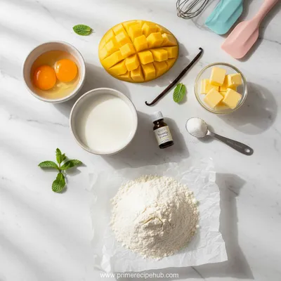 Mango Crepe Roll Recipe - ingredients preparation