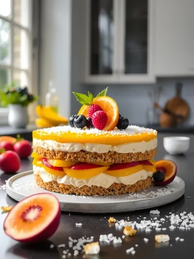 Mango Passion Fruit Coconut Entremet