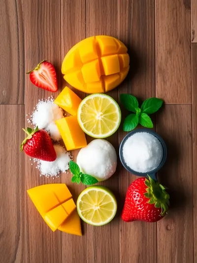 Mango Strawberry Sorbet – Refreshing Summer Treat - ingredients preparation