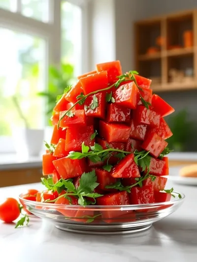 Marinated Tomato Salad – Fresh Cubes & Juliennes