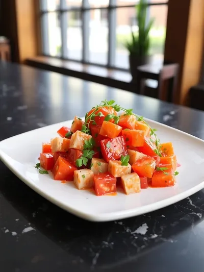 Marinated Tomato Salad – Fresh Cubes & Juliennes - ready to serve