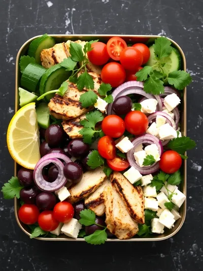 Mediterranean Chicken Bowl - ingredients preparation