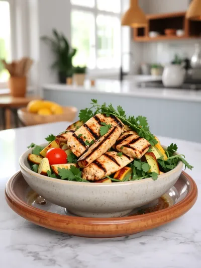 Mediterranean Chicken Bowl - ready to serve