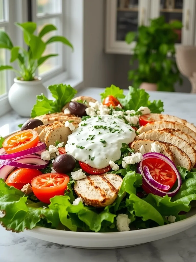 Mediterranean Chicken Salad With Creamy Tzatziki