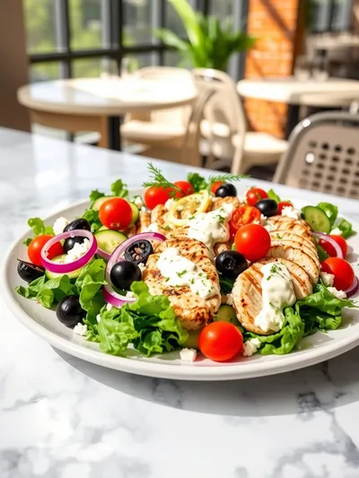 Mediterranean Chicken Salad With Creamy Tzatziki - cooking process