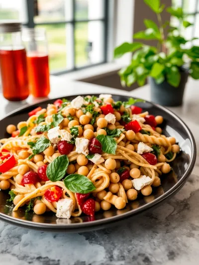 Mediterranean High Protein Pasta Salad - ready to serve