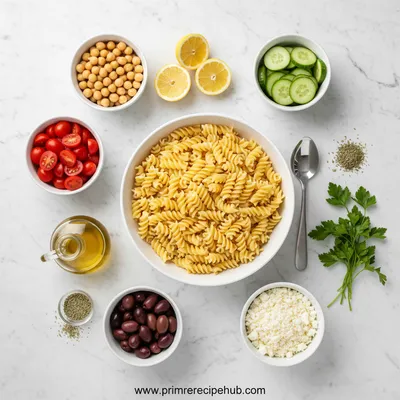 Mediterranean High Protein Pasta Salad - cooking process