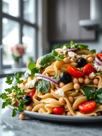 Mediterranean High Protein Pasta Salad