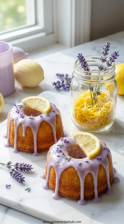 Mini Lemon Cakes With Lavender Glaze
