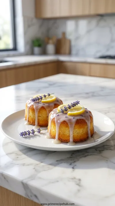 Mini Lemon Cakes With Lavender Glaze